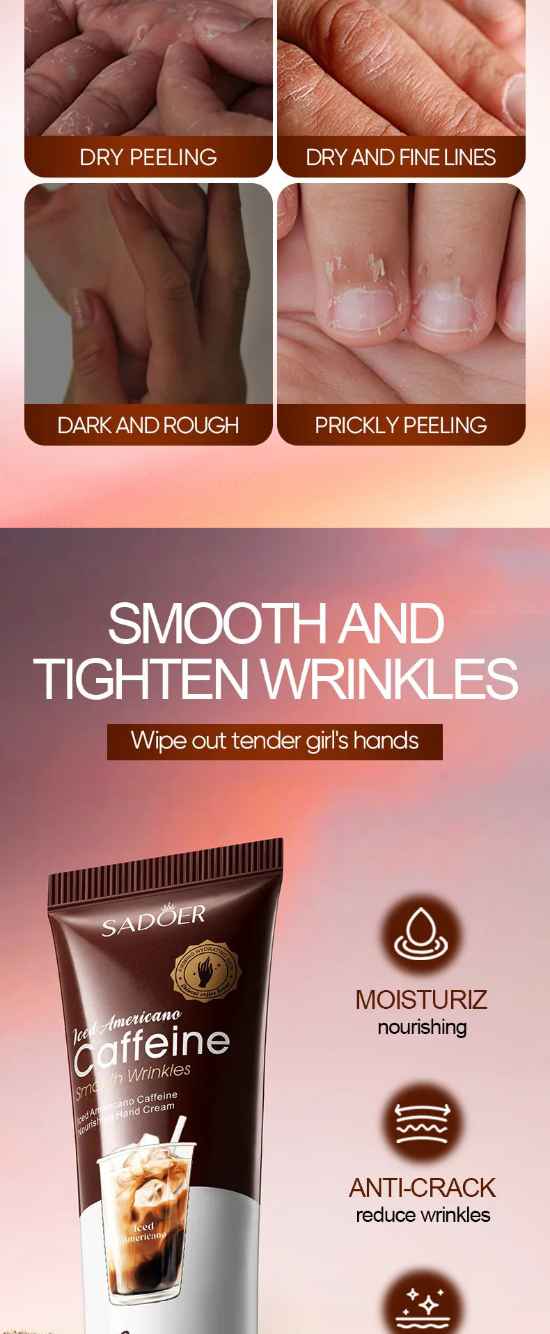 Set Crèmes Mains Café Américain Glacé - Hydratation Profonde Protection Automne Hiver Nourrissante