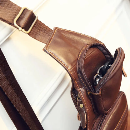 Sac Bandoulière en Cuir Véritable – Style Vintage Homme, Port Croisé & Épaule