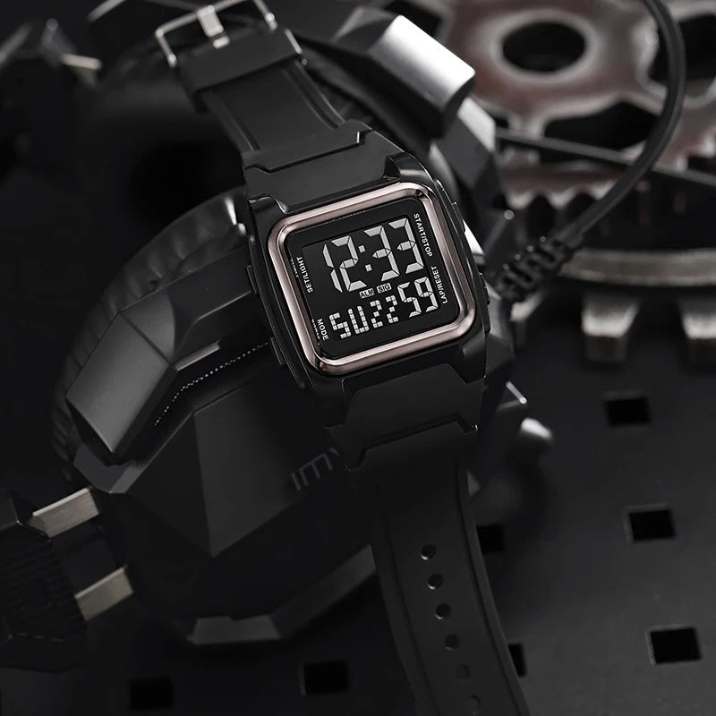 Montre Sport Numérique YIKAZE - Étanche LED Multifonction Homme