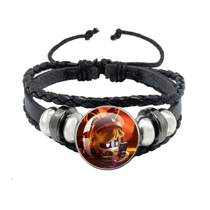 Bracelet Murder Drones Uzi x N – Cabochon Verre Cuir Ajustable Fan Art