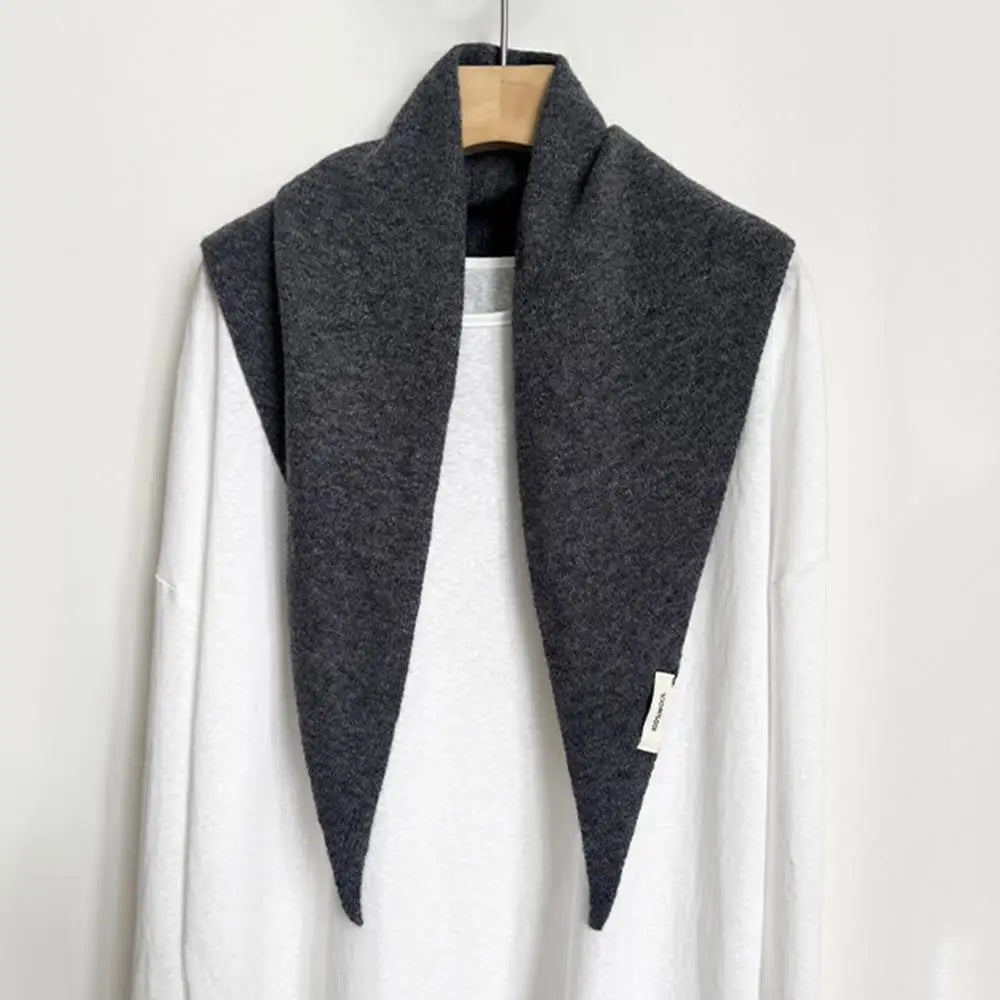 Foulard Triangle Laine 100% Coréen Femme - Écharpe Cachemire Longue Chaude Châle Tricotée