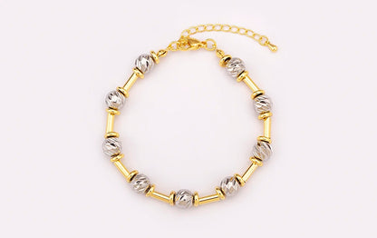 Bracelet Perles CZ Fait Main Ajustable – Chaîne Cuivre Polyvalent Femme