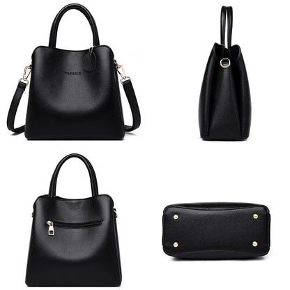 Sac à Main Femme Cuir Luxe 3 Poches - Tote Crossbody Designer Petit