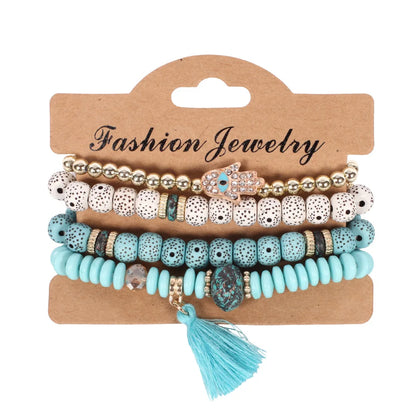 Set Bracelets Bohèmes Perles Colorées – Tressés Main Été