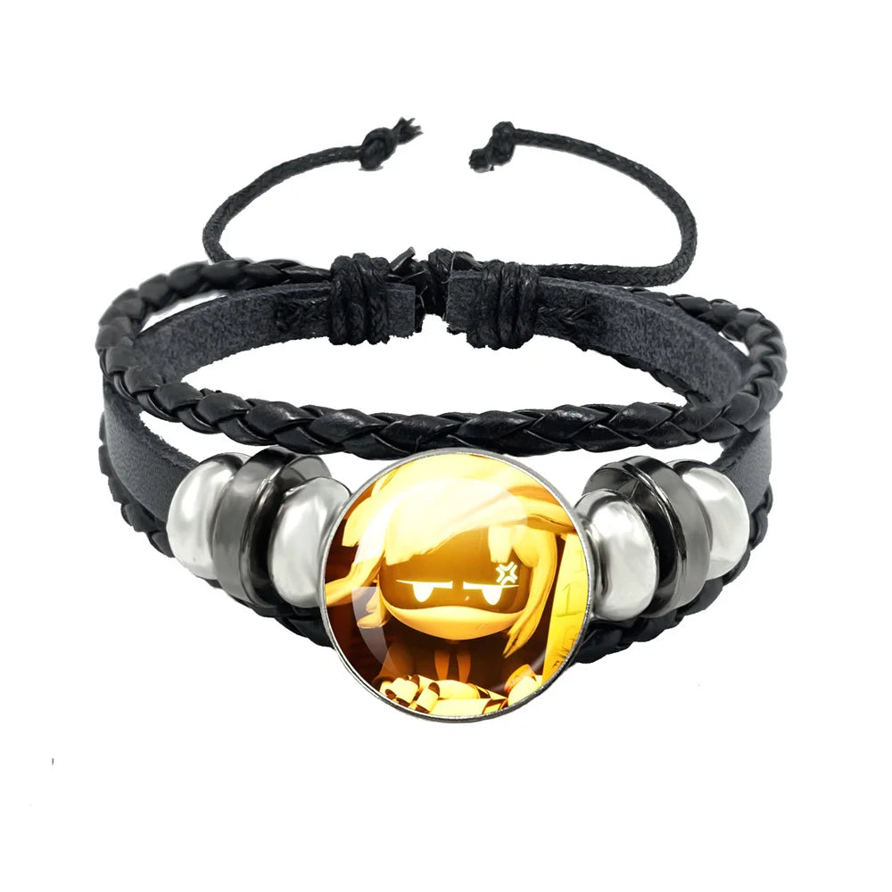Bracelet Murder Drones Uzi x N – Cabochon Verre Cuir Ajustable Fan Art
