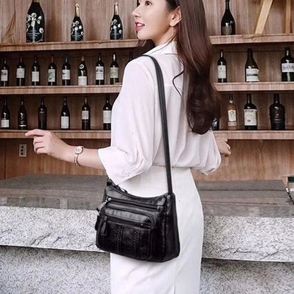 Sac Bandoulière Femme Cuir PU Multi-Poches - Sac à Main Crossbody Élégant