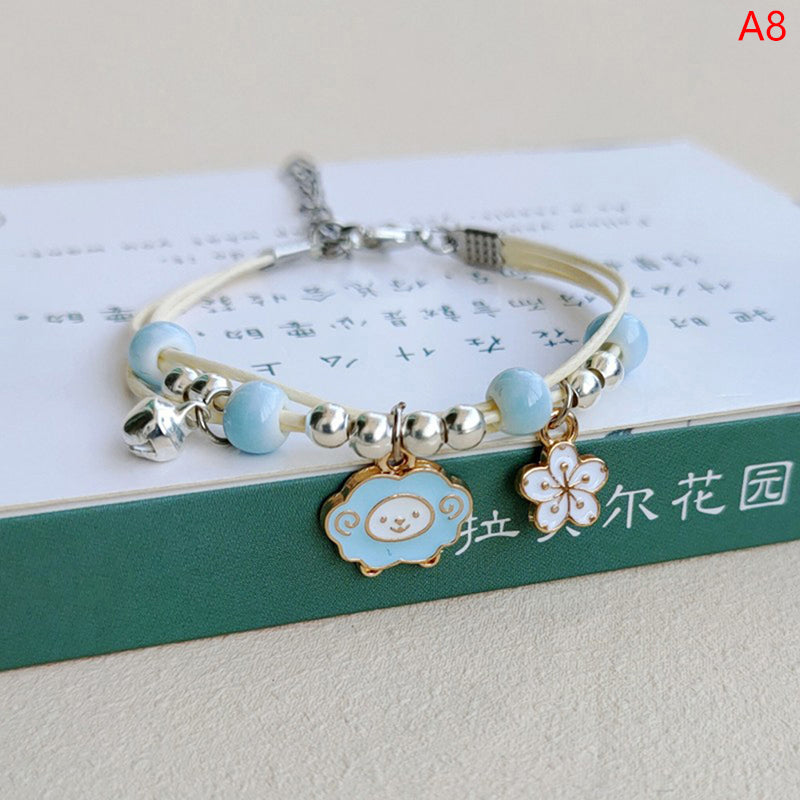 Bracelet Lapin Cartoon Mignon Simple Cristaux – Charm Perles Ajustable Enfants Amies