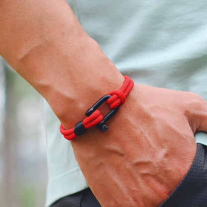 Bracelet en Corde Tressée Double Couche Fait Main - Style Milan 4mm pour Homme