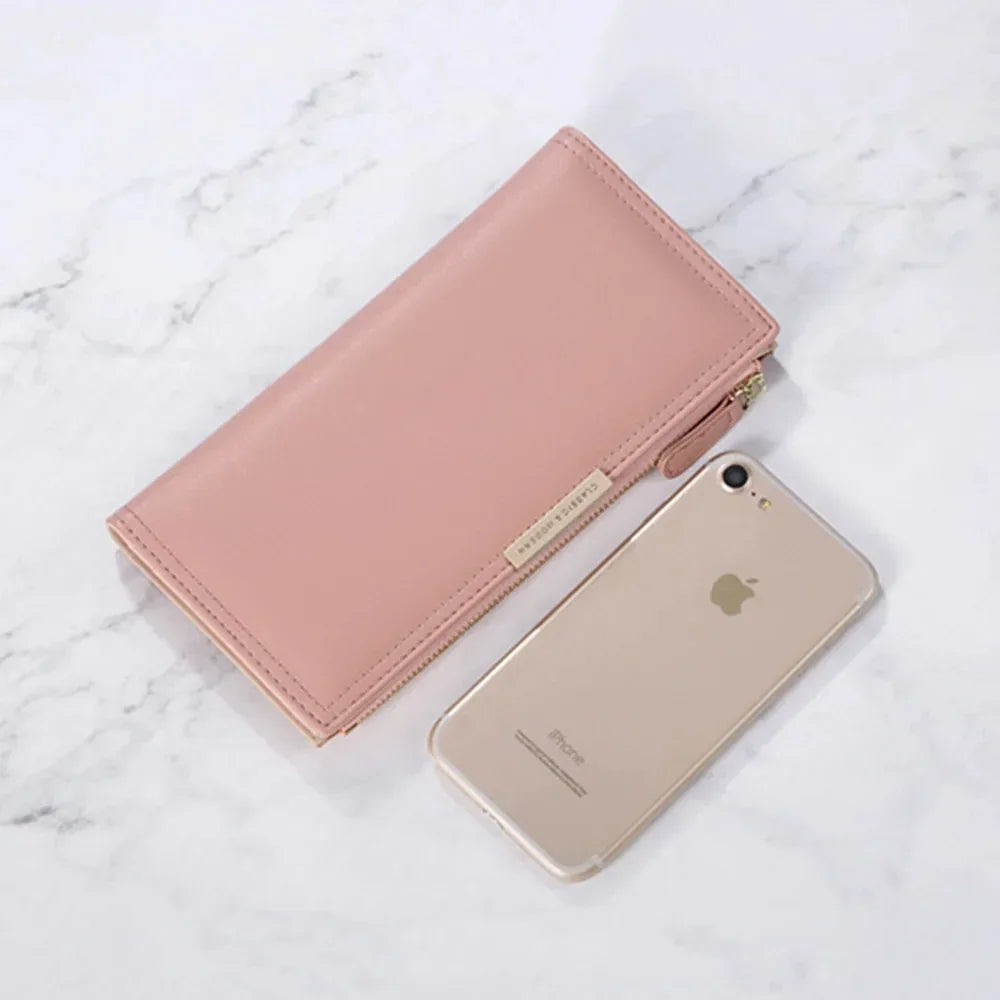 Portefeuille Femme Personnalisé Photo Cuir PU - Long Bifold avec Zip et Boucle