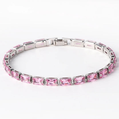 Bracelet Plaqué Or 18K Zircons Arc-en-Ciel – Luxe Micro-Pavé Étanche
