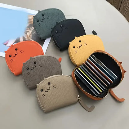 Portefeuille Femme Chat Cartoon Kawaii - Porte-Carte Multi-Emplacements Porte-Monnaie Cute ID Card Holder