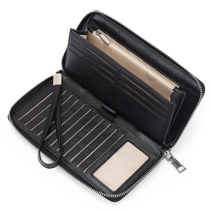 Portefeuille Femme Vintage RFID - Grande Capacité Cuir PU avec Porte-Cartes