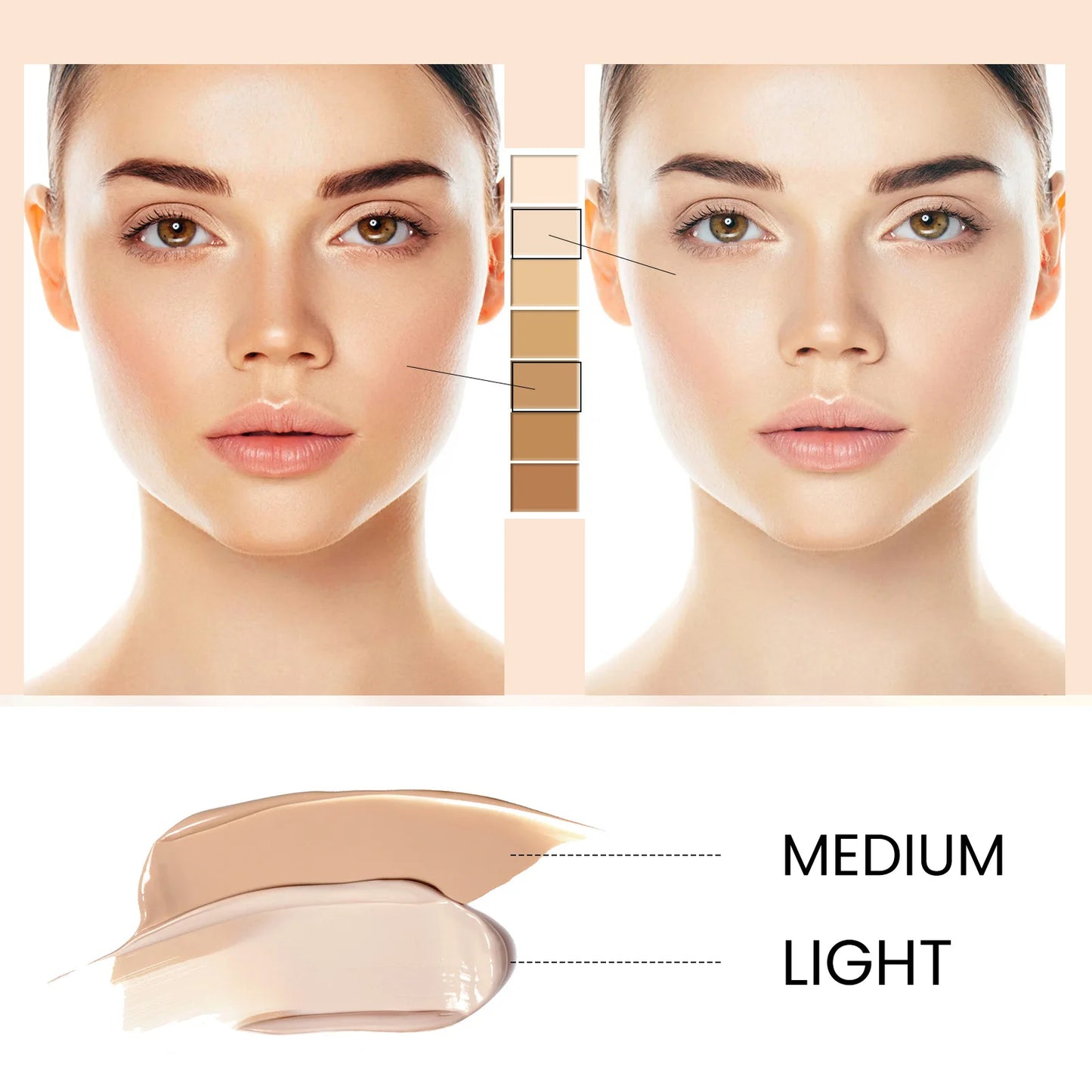 Fond de Teint CC Cream - Hydratant Waterproof Éclaircissant Couvrance Imperfections Contrôle Sébum Longue Tenue