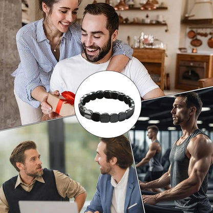Bracelet Hématite Naturelle Magnétique Thérapeutique – Pierre Énergie & Guérison Unisexe