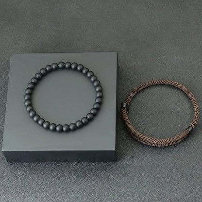 Ensemble 2 Bracelets Hommes Fil Rouge Porte-Bonheur – Ajustables Ethniques