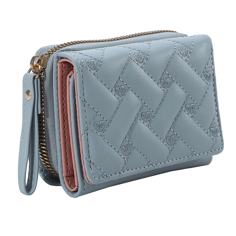 Portefeuille Femme Kawaii Mignon Luxe - Designer Lady Wallet Cuir Porte-Monnaie Beige