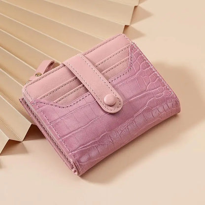 Portefeuille Compact Femme Cuir PU - Multi-Cartes avec Fermeture Éclair