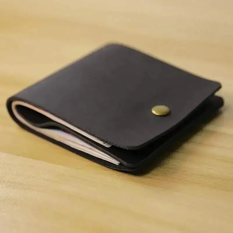 Portefeuille Cuir Minimaliste Bifold - Porte-Carte Rétro Homme Femme