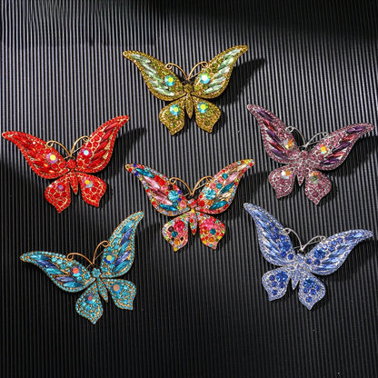 Broche Papillon Cristaux Multicolores Luxueuse Exquise – Pin's Insecte Zircons Mignon Femme