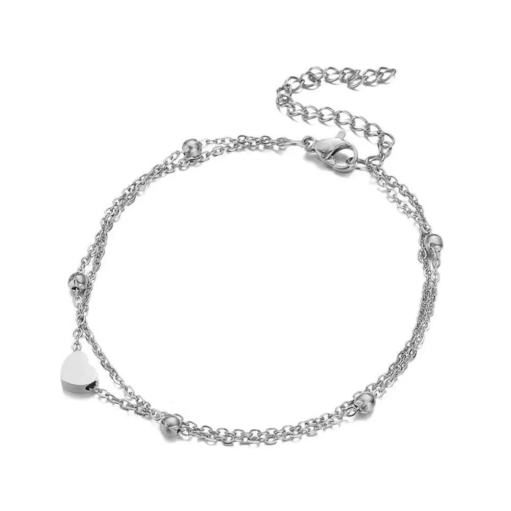 Chaîne de Cheville Bohème Perles Étoiles Pompons – Bracelet Pied Vintage Femme