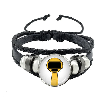 Bracelet Sprunki Incredibox Personnage Anime – Cuir Multicouche Tressé Fait Main