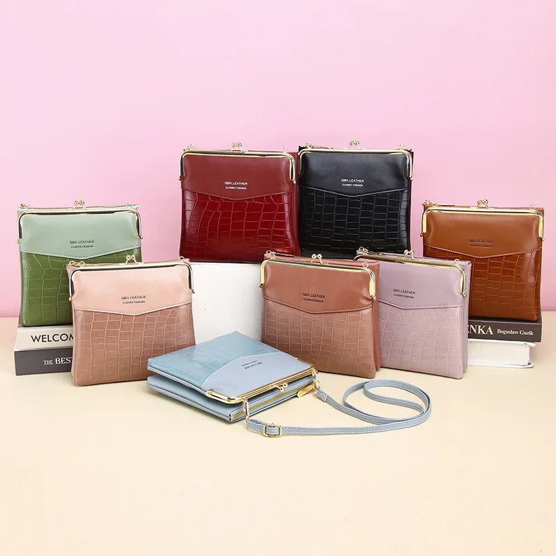 Sac à Bandoulière Femme Cuir PU - Pochette Porte-Cartes Crossbody Voyage