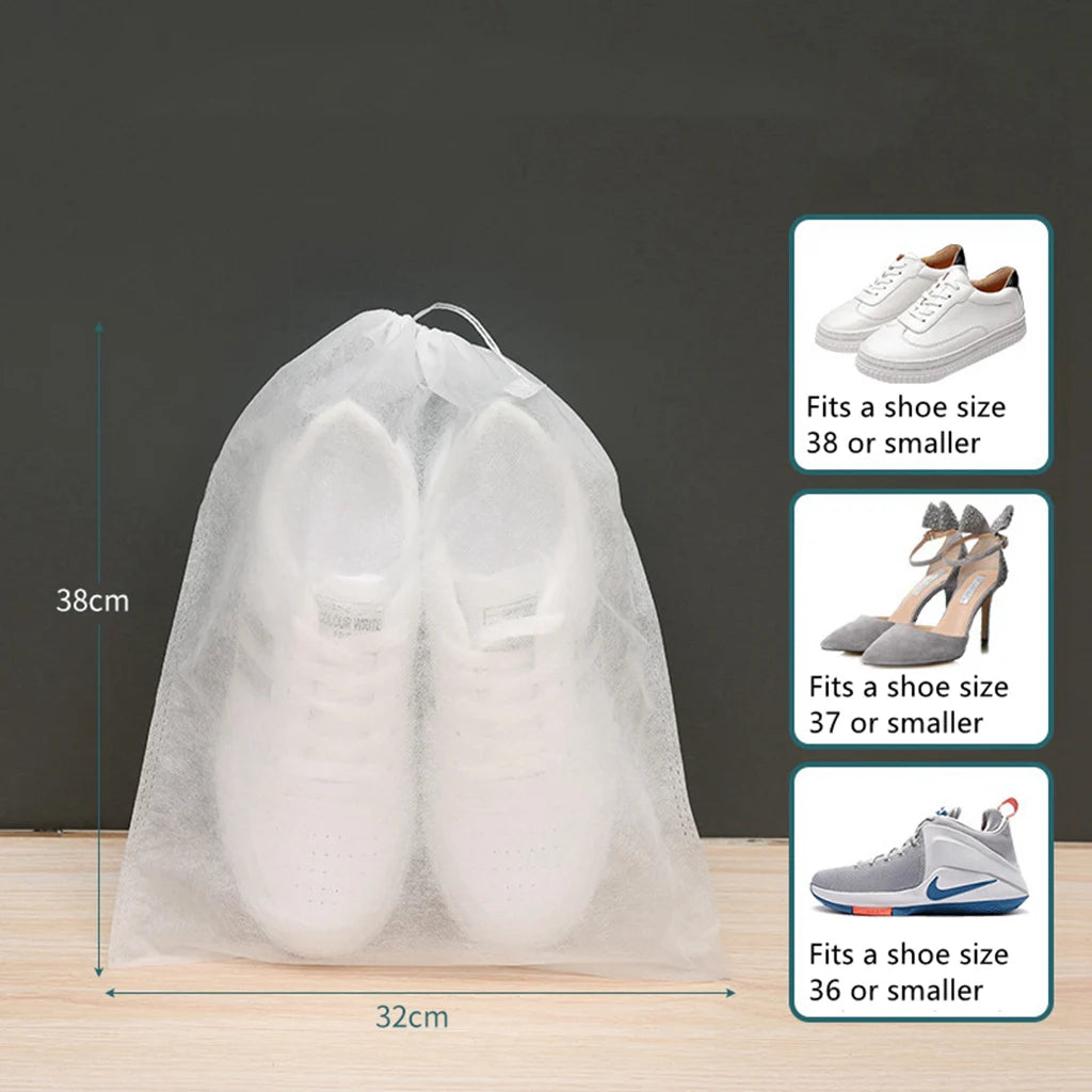 Pochettes à Chaussures en Tissu Non-Tissé – Lot de 10 ou 20 pcs