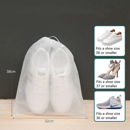 Pochettes à Chaussures en Tissu Non-Tissé – Lot de 10 ou 20 pcs