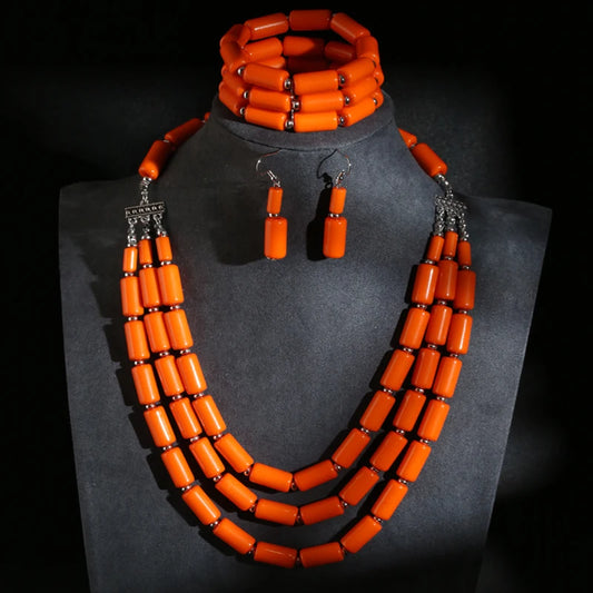 Ensemble Bijoux Acrylique Vagues Colorées – Collier Boucles Bracelet
