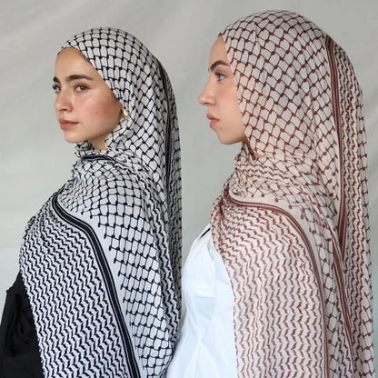 Foulard Hijab Keffieh Mousseline Femme - Écharpe Châle Islamique Musulman Respirant Dubai