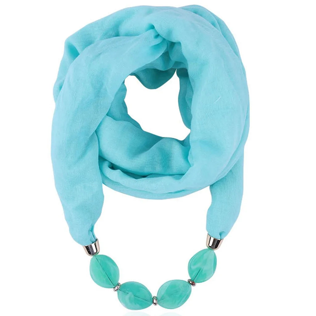 Foulard Collier Ethnique Coton Lin - Accessoire Mode Pendentif Doux