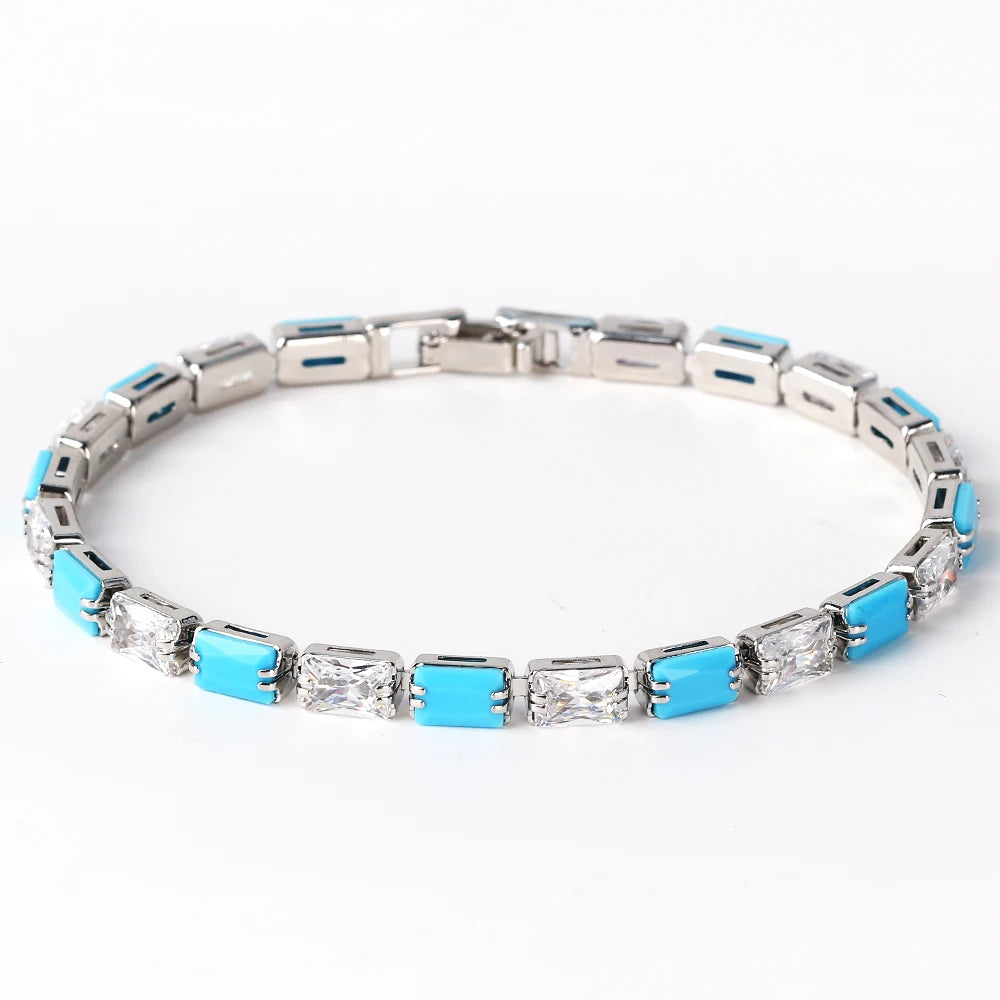 Bracelet Plaqué Or 18K Zircons Arc-en-Ciel – Luxe Micro-Pavé Étanche
