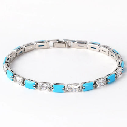 Bracelet Plaqué Or 18K Zircons Arc-en-Ciel – Luxe Micro-Pavé Étanche
