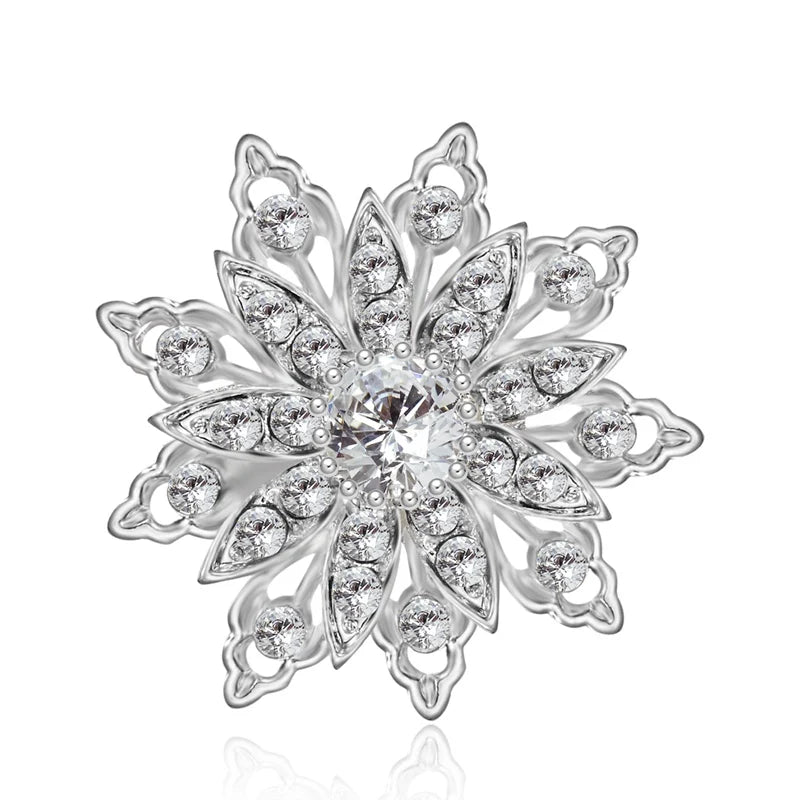 Broche Fleur Rétro Mode Cristal Strass – Pin's Bijou Mariage Rendez-vous Soirées Femme