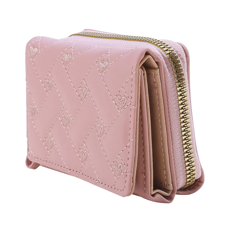 Portefeuille Femme Kawaii Mignon Luxe - Designer Lady Wallet Cuir Porte-Monnaie Beige