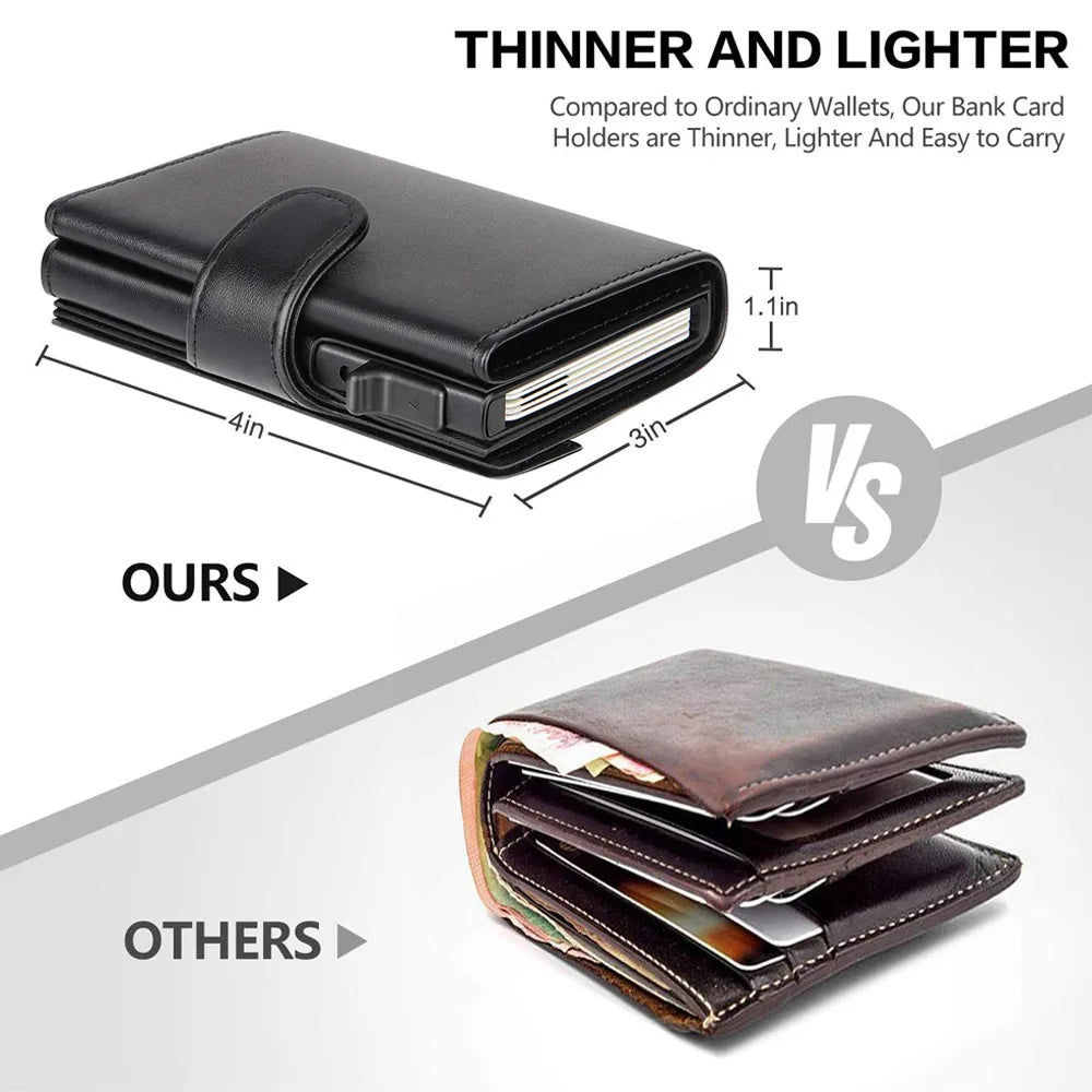 Portefeuille Homme RFID Cuir Microfibre - Porte-Cartes Trifold Slim
