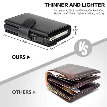 Portefeuille Homme RFID Cuir Microfibre - Porte-Cartes Trifold Slim