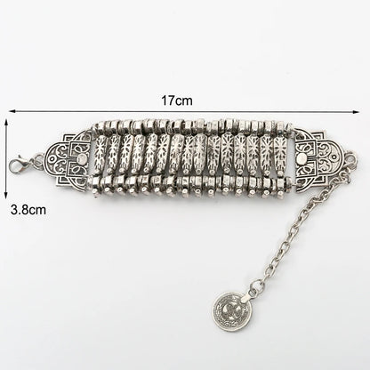Bracelet Bohème Multicouche Pièces – Bangle Ajustable Or Antique