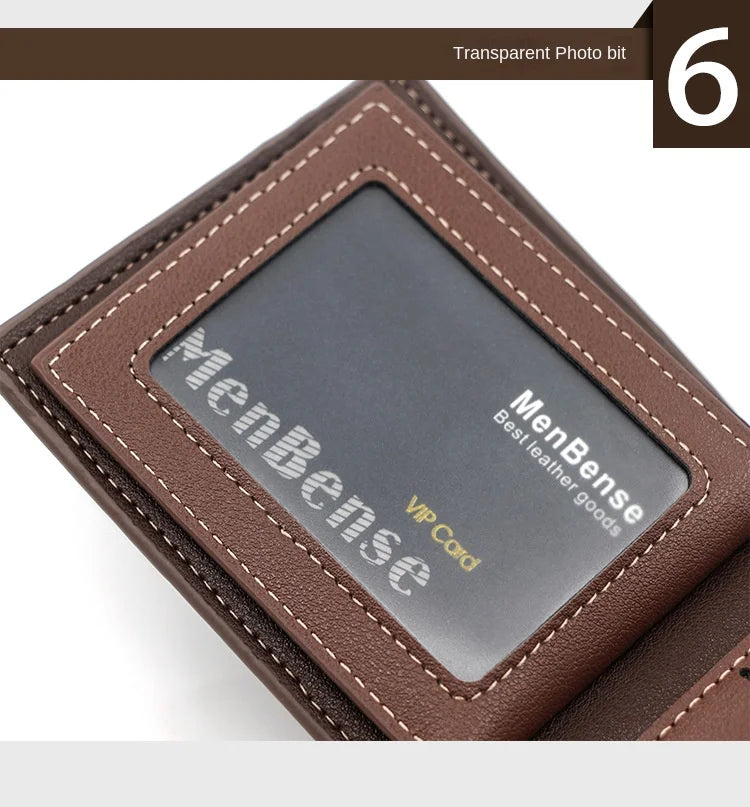 Portefeuille Homme Cuir PU avec Fermoir - Porte-Cartes Business Compact