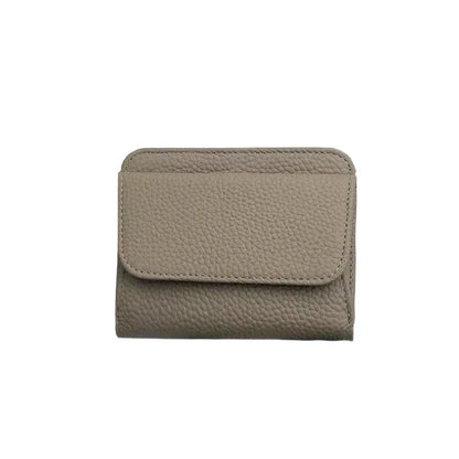 Portefeuille Femme Cuir Véritable Pliable Simple - Porte-Monnaie Multifonction Coin Bag Petit Money Bag