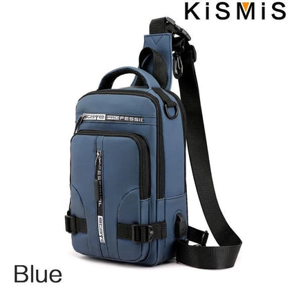 Sac Bandoulière Multifonction avec Port USB – Nylon Imperméable