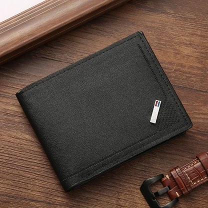 Portefeuille Homme Cuir Court Minimaliste - Wallet Pliable Fin Compact Coffee
