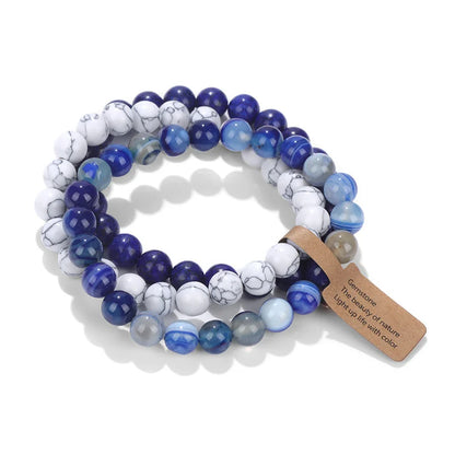 Bracelet Multi-Rangs en Pierres Naturelles et Cristaux - Améthyste