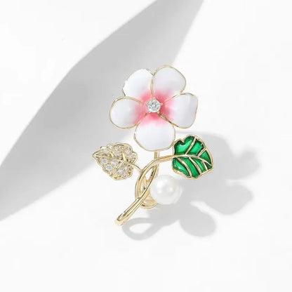 Broche Florale Romantique – Pin Élégant Rose Pivoine Iris