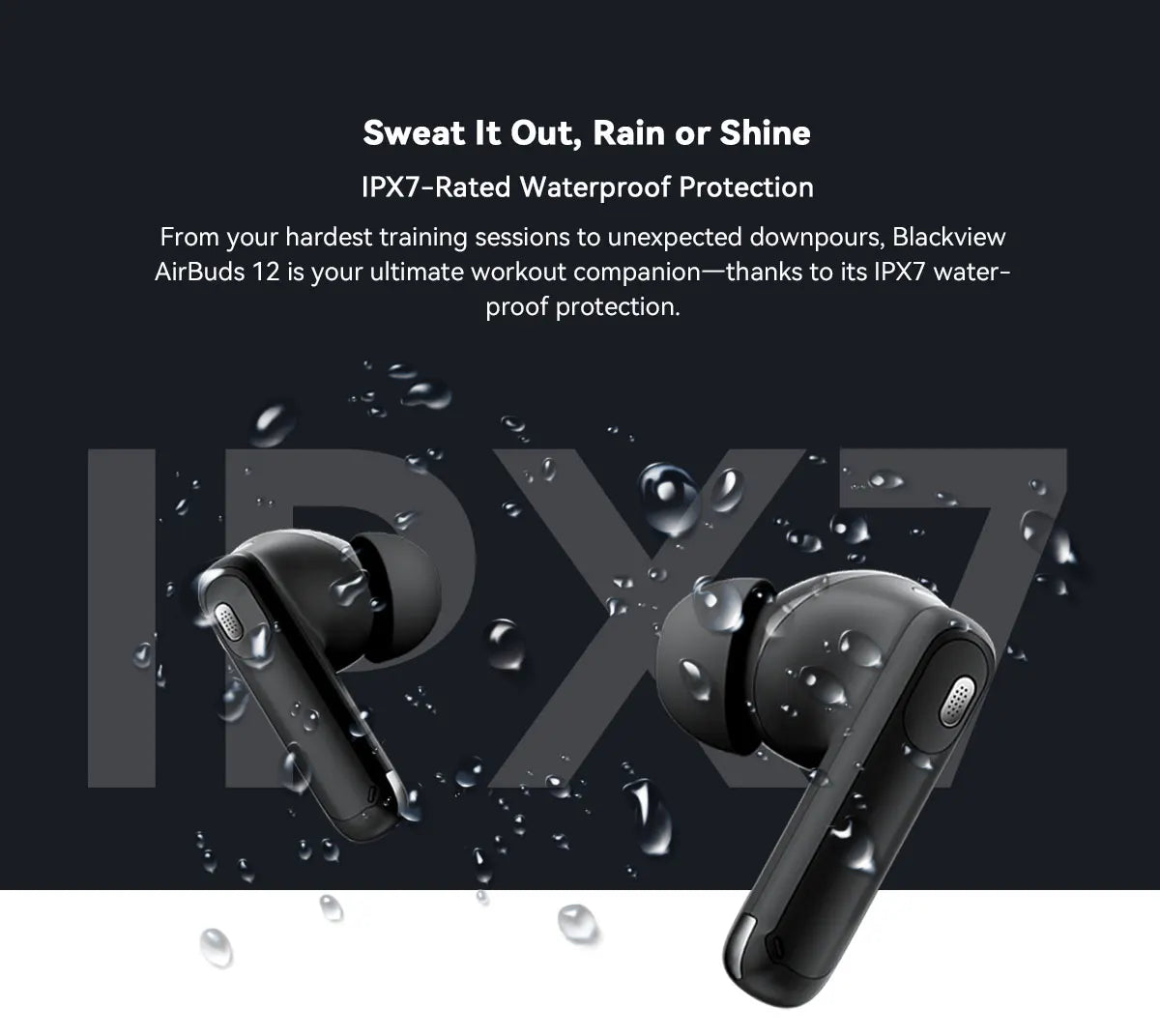 Écouteurs Sans Fil Blackview Airbuds 12 - TWS Bluetooth IPX7 Étanche Sport