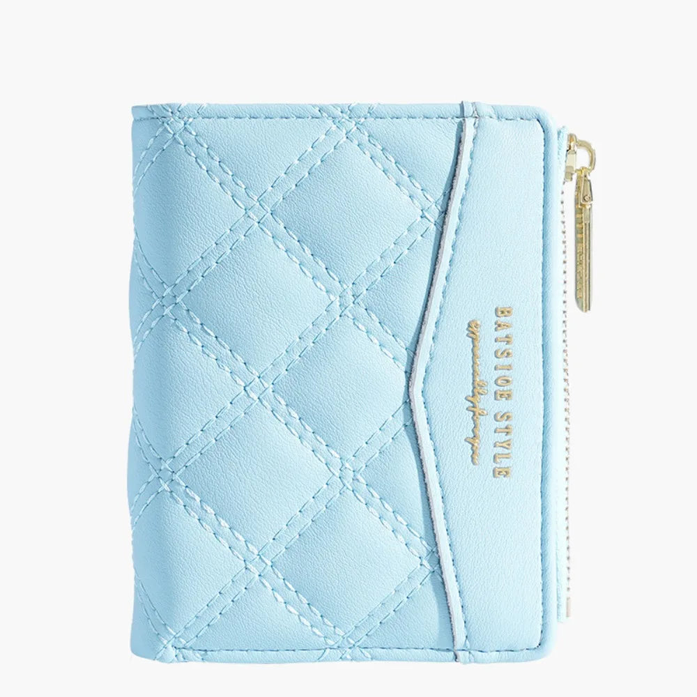 Portefeuille Femme Brodé Cuir PU Fermeture Éclair - Porte-Cartes Clutch Monnaie