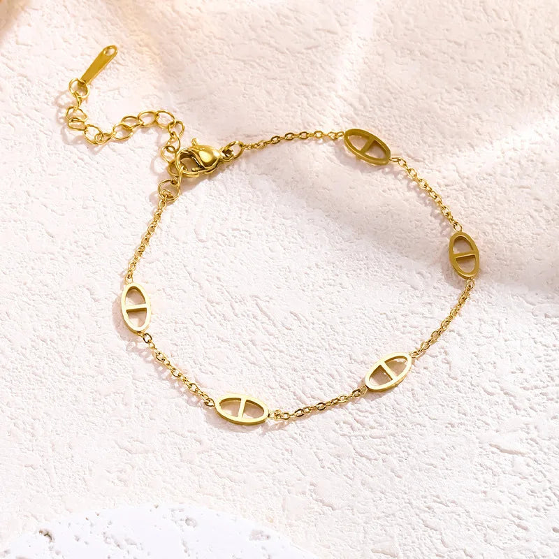 Bracelet Acier Titane Design Unique – Chaîne Luxe Couples Polyvalent