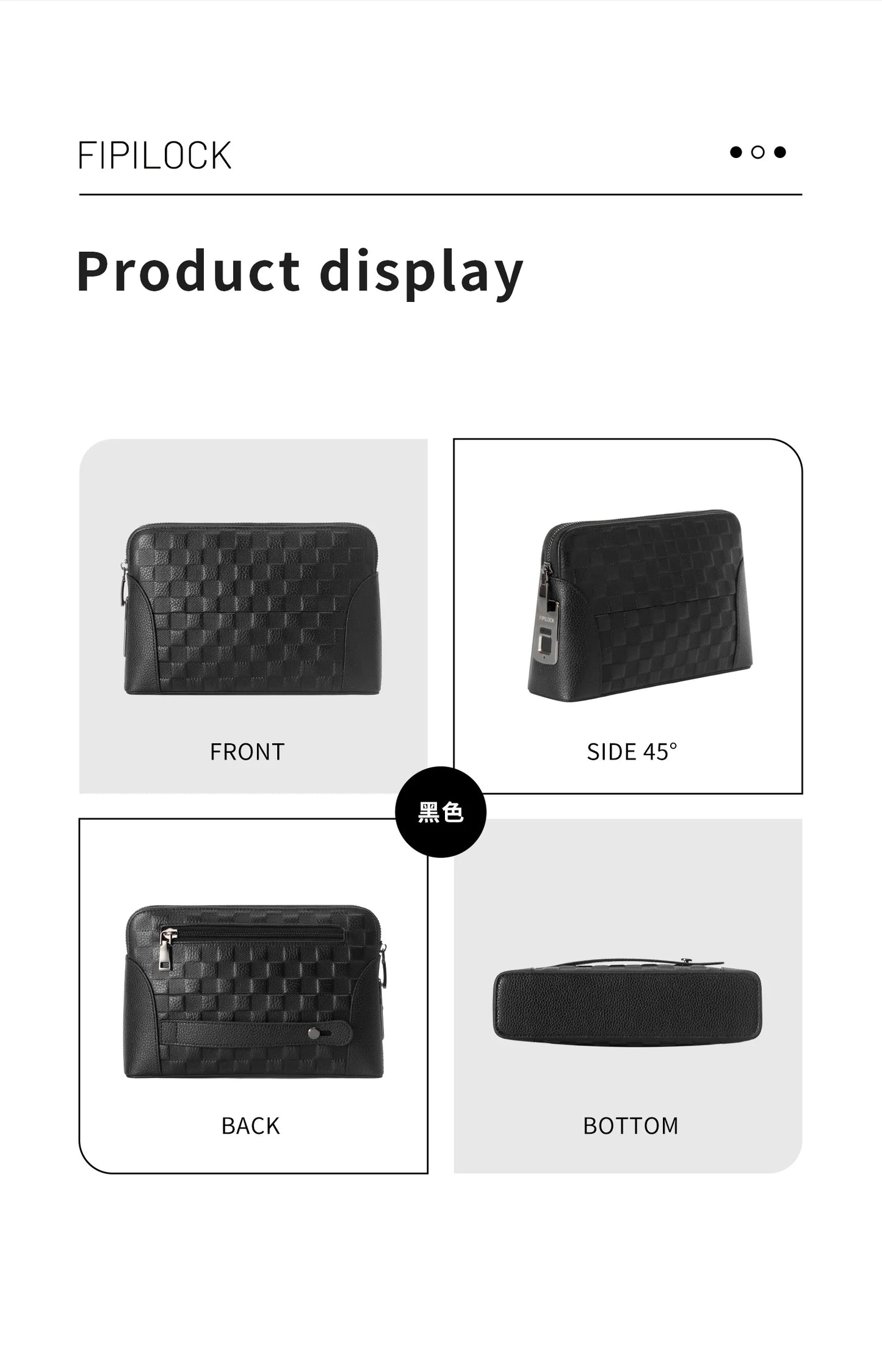 Portefeuille Sécurisé Serrure Empreinte Digitale - Clutch Anti-Vol Homme Femme Technologie Biométrique