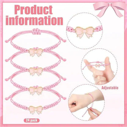 Ensemble 12 Bracelets Tressés Nœuds Coquette – Ajustables Fête Amitié