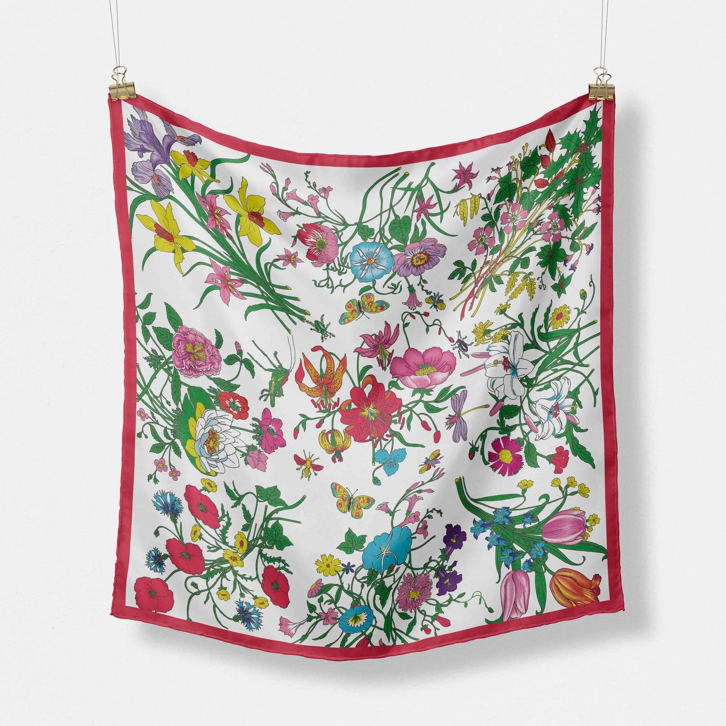 Foulard Carré Mousseline 70x70cm Femme - Écharpe Soie Imprimé Tête Cheveux Kerchief Mode